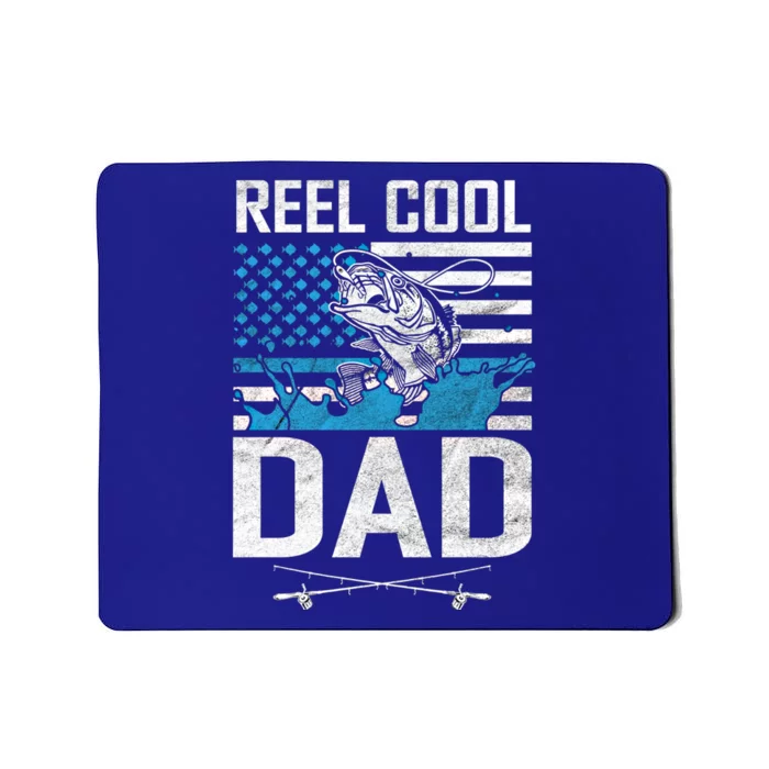 Reel Cool Dad American Flag Fishing Birthday Gift Mousepad