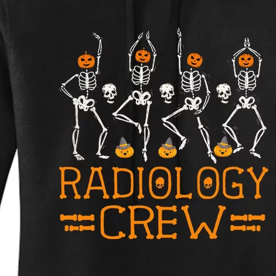 Radiology Crew Dancing Skeleton Pumpkin Women's Pullover Hoodie