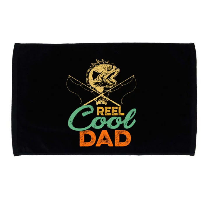 Reel Cool Dad Best Daddy Ever Fishing Lover Fathers Day Papa Great Gift Microfiber Hand Towel