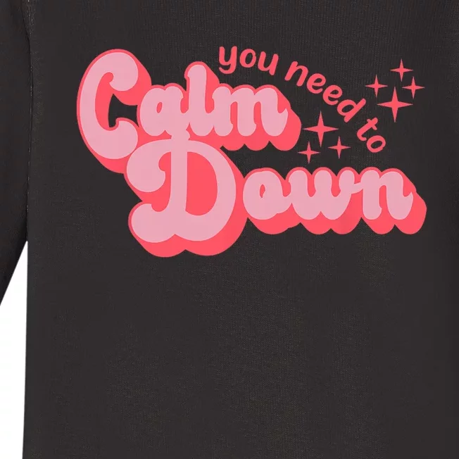 Retro Calm Down Baby Long Sleeve Bodysuit