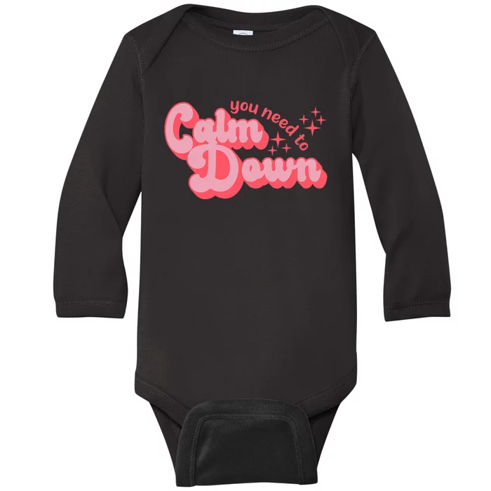 Retro Calm Down Baby Long Sleeve Bodysuit