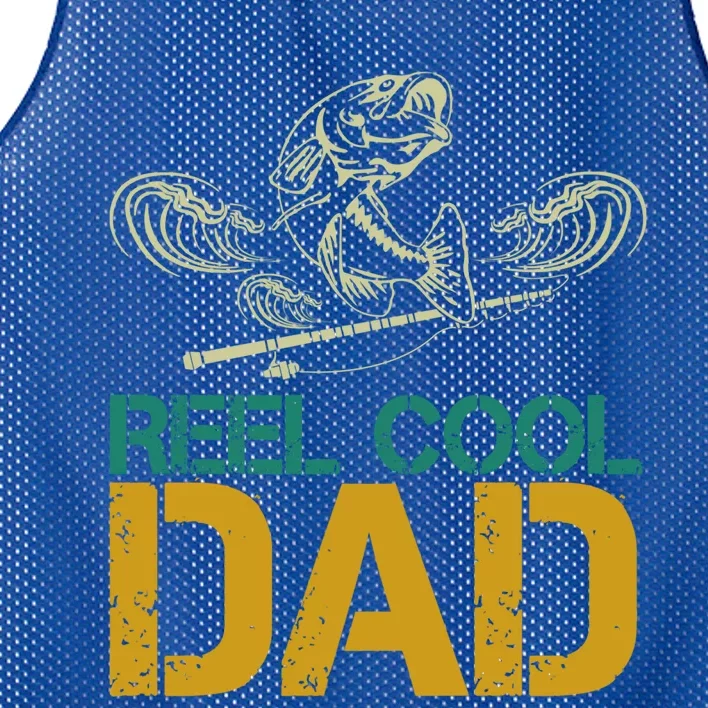 Reel Cool Dad Best Daddy Ever Fishing Lovers Fathers Day Gift Mesh Reversible Basketball Jersey Tank