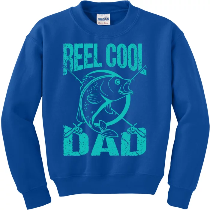 Reel Cool Dad Fathers Day Daddy Fishing Dad Gift Kids Sweatshirt