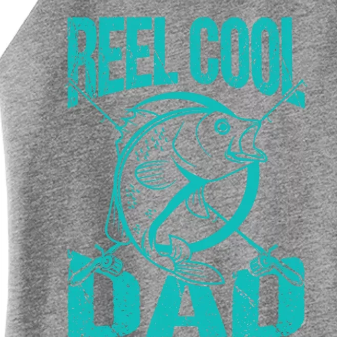 Reel Cool Dad Fathers Day Daddy Fishing Dad Gift Women’s Perfect Tri Rocker Tank