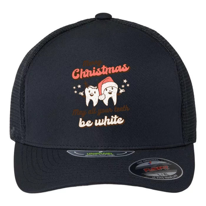 Retro Christmas Dentist Teeth Squad Funny Santa Claus Xmas Great Gift Flexfit Unipanel Trucker Cap