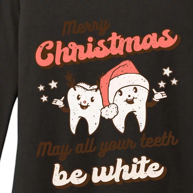 Retro Christmas Dentist Teeth Squad Funny Santa Claus Xmas Great Gift Womens CVC Long Sleeve Shirt