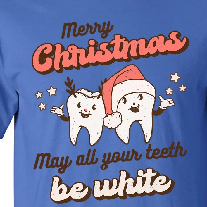 Retro Christmas Dentist Teeth Squad Funny Santa Claus Xmas Great Gift Tall T-Shirt