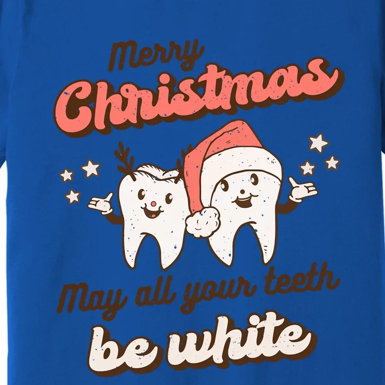 Retro Christmas Dentist Teeth Squad Funny Santa Claus Xmas Great Gift Premium T-Shirt