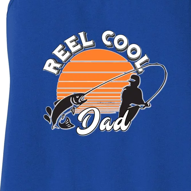 Reel Cool Dad Real Funny Fishing Pun Father's Day Gift Women's Racerback Tank