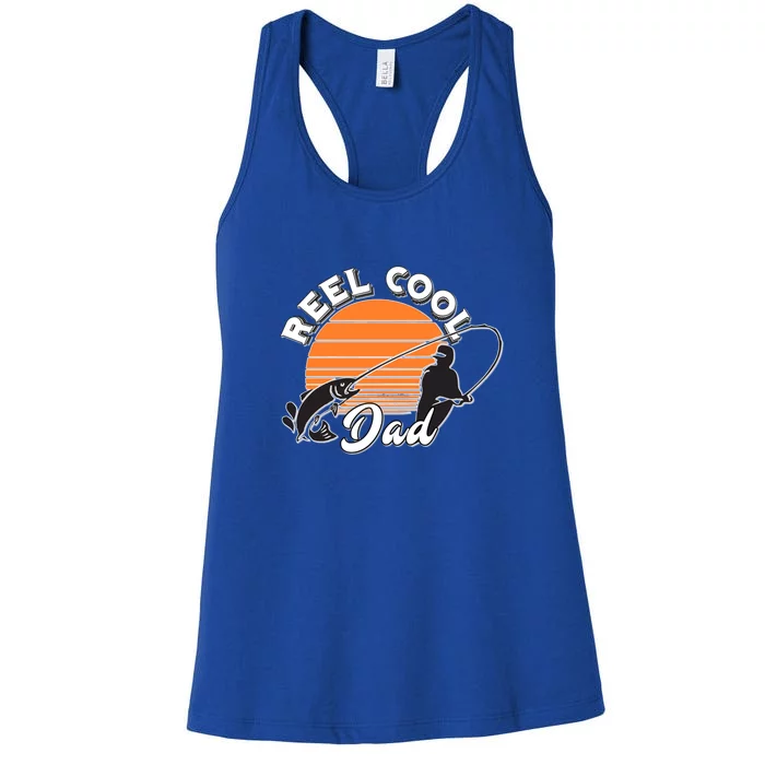 Reel Cool Dad Real Funny Fishing Pun Father's Day Gift Women's Racerback Tank