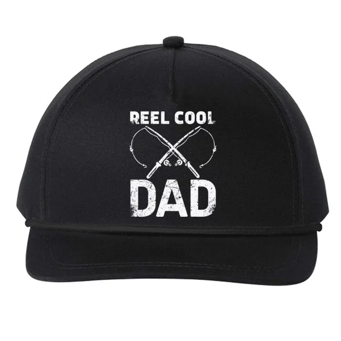 Reel Cool Dad Fisherman Daddy Father's Day Fishing Snapback Five-Panel Rope Hat