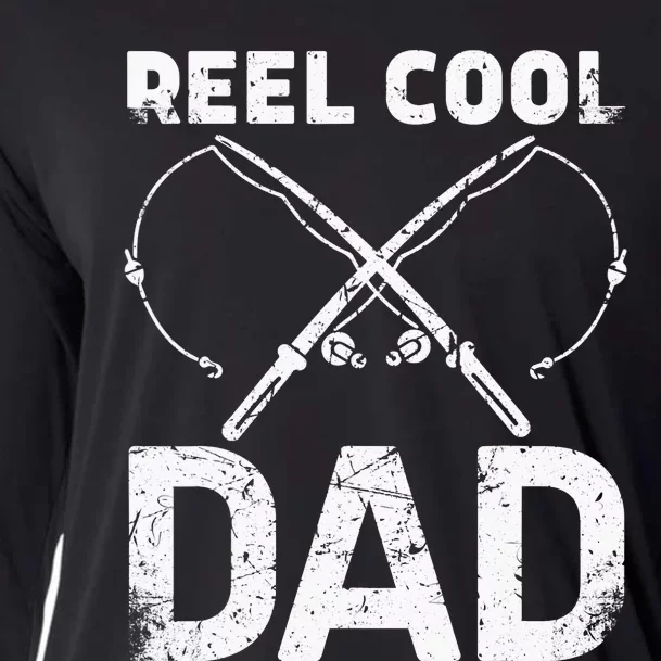 Reel Cool Dad Fisherman Daddy Father's Day Fishing Cooling Performance Long Sleeve Crew