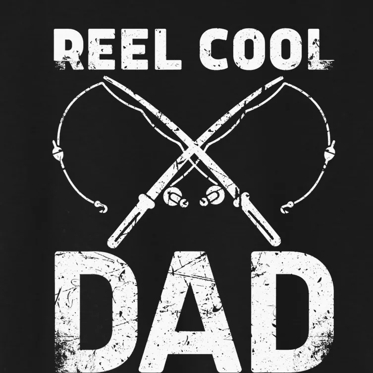 Reel Cool Dad Fisherman Daddy Father's Day Fishing Women's Crop Top Tee