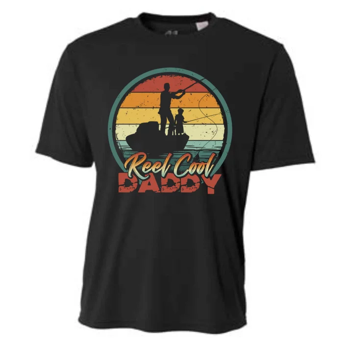 Reel Cool Daddy Gift Cool Retro Vintage Fishing Family Meaningful Gift Cooling Performance Crew T-Shirt