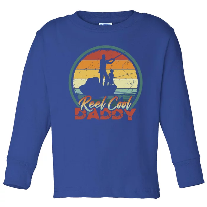 Reel Cool Daddy Gift Cool Retro Vintage Fishing Family Meaningful Gift Toddler Long Sleeve Shirt