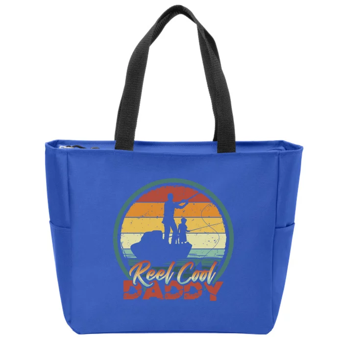 Reel Cool Daddy Gift Cool Retro Vintage Fishing Family Meaningful Gift Zip Tote Bag