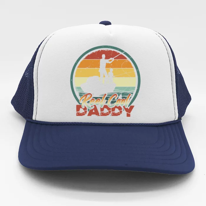 Reel Cool Daddy Gift Cool Retro Vintage Fishing Family Meaningful Gift Trucker Hat