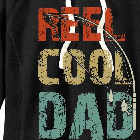 Reel Cool Dad Funny Fishing Fathers Day Fisherman Daddy Women's Fleece Hoodie