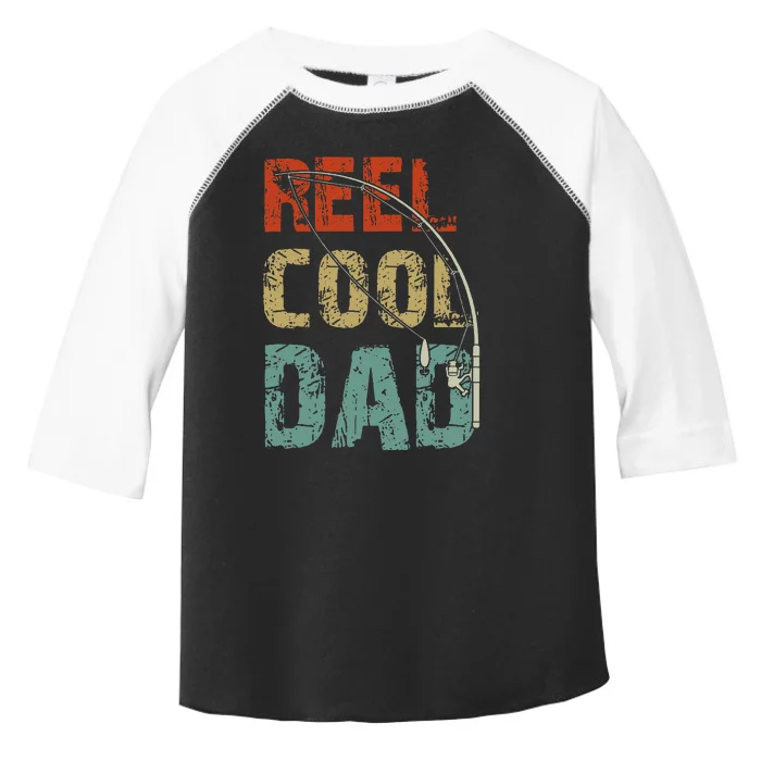 Reel Cool Dad Funny Fishing Fathers Day Fisherman Daddy Toddler Fine Jersey T-Shirt