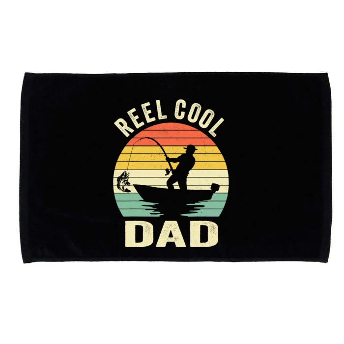 Reel Cool Dad Fishing Daddy Fathers Day Gift Microfiber Hand Towel