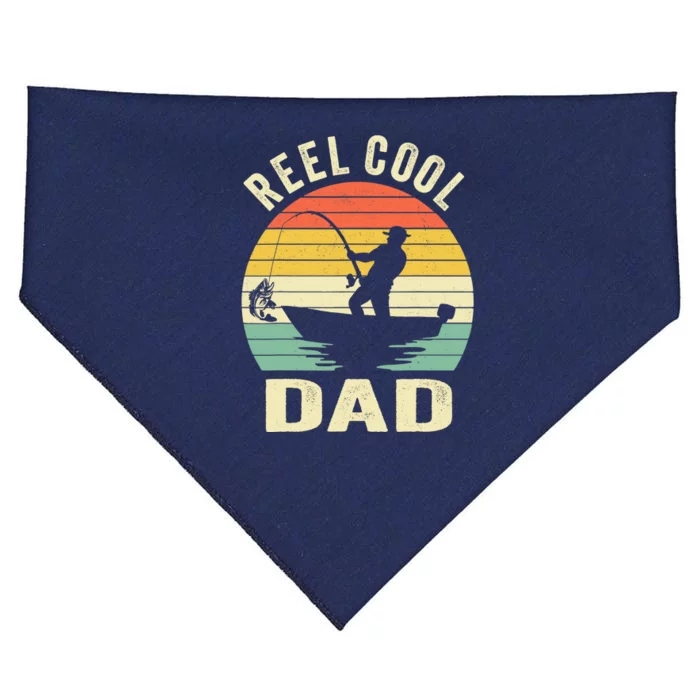 Reel Cool Dad Fishing Daddy Fathers Day Gift USA-Made Doggie Bandana