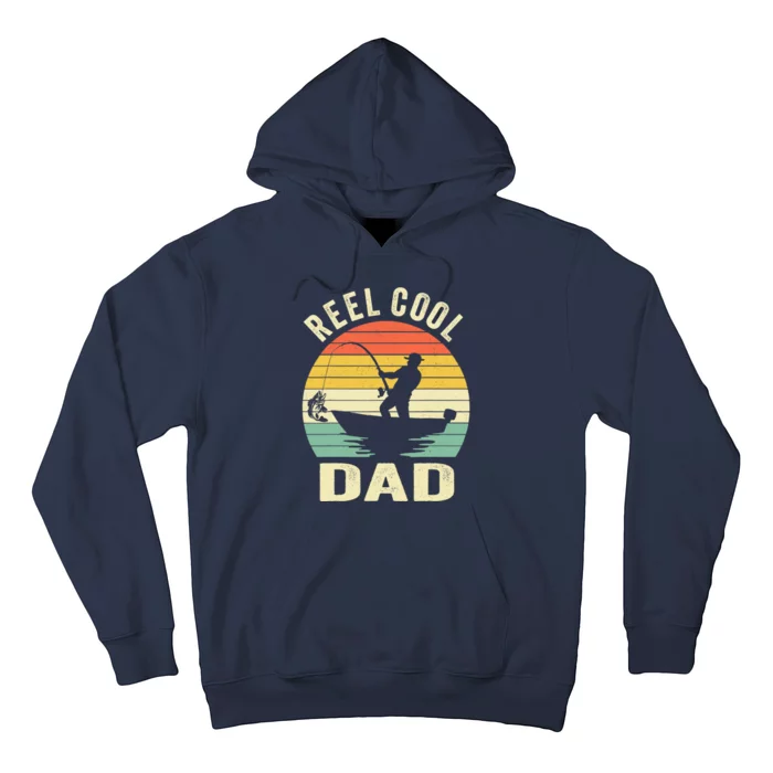 Reel Cool Dad Fishing Daddy Fathers Day Gift Hoodie