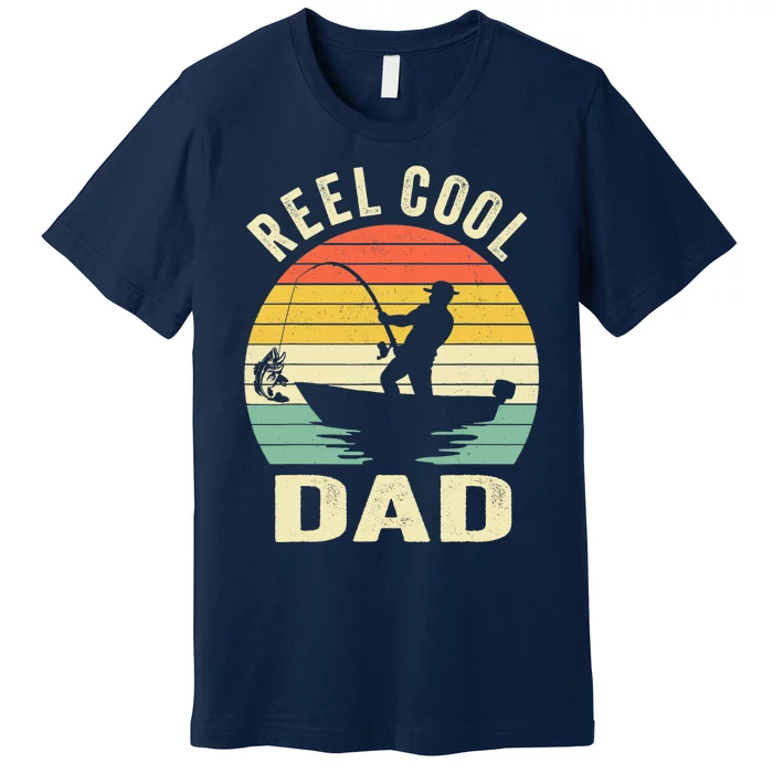 Reel Cool Dad Fishing Daddy Fathers Day Gift Premium T-Shirt