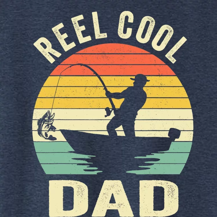 Reel Cool Dad Fishing Daddy Fathers Day Gift Women's Crop Top Tee