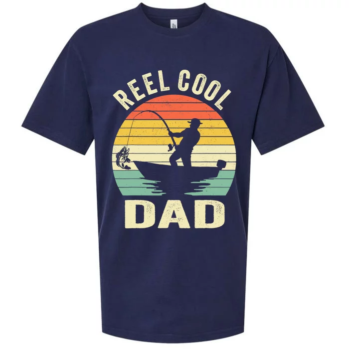 Reel Cool Dad Fishing Daddy Fathers Day Gift Sueded Cloud Jersey T-Shirt