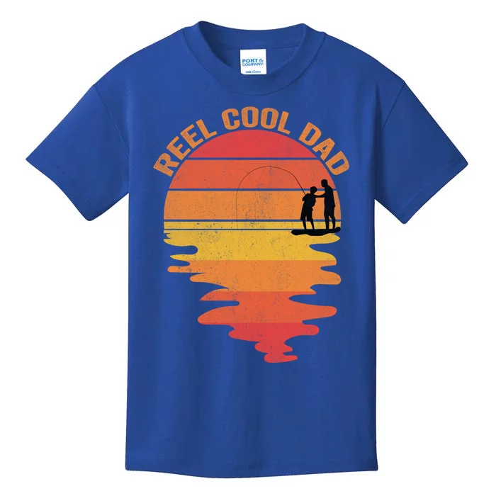 Reel Cool Dad Meaningful Gift Fisher Daddy Father's Day Fishing Dad Gift Kids T-Shirt