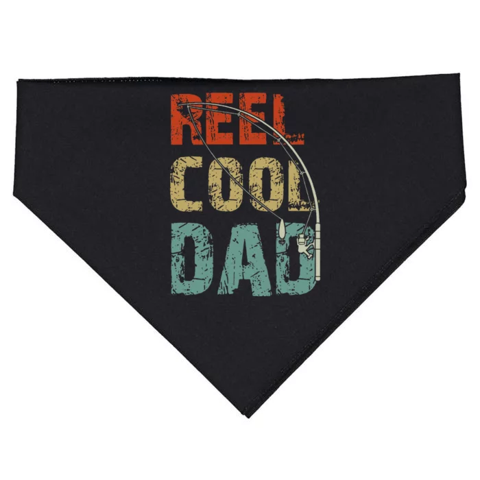 Reel Cool Dad Funny Fishing Father's Day Fisherman Daddy USA-Made Doggie Bandana