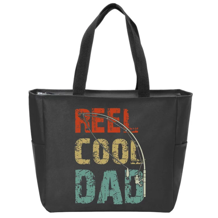 Reel Cool Dad Funny Fishing Father's Day Fisherman Daddy Zip Tote Bag