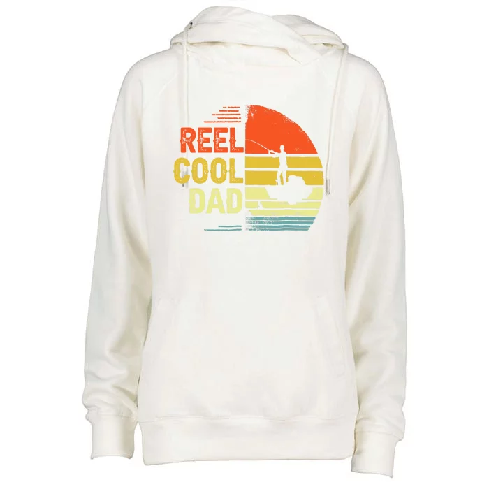 Reel Cool Dad Fisher Daddy Fathers Day Retro Vintage Great Gift Womens Funnel Neck Pullover Hood