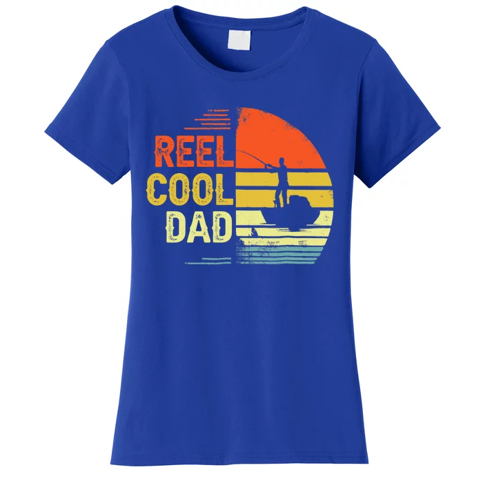 Reel Cool Dad Fisher Daddy Fathers Day Retro Vintage Great Gift Women's T-Shirt