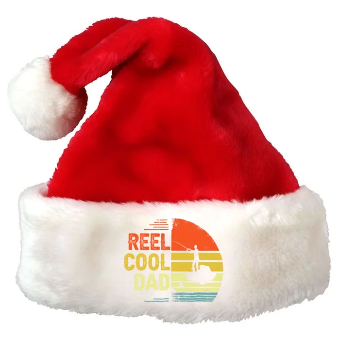 Reel Cool Dad Fisher Daddy Fathers Day Retro Vintage Great Gift Premium Christmas Santa Hat