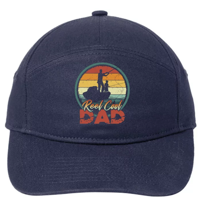 Reel Cool Dad Gift Cool Vintage Retro Fishing Family Gift 7-Panel Snapback Hat