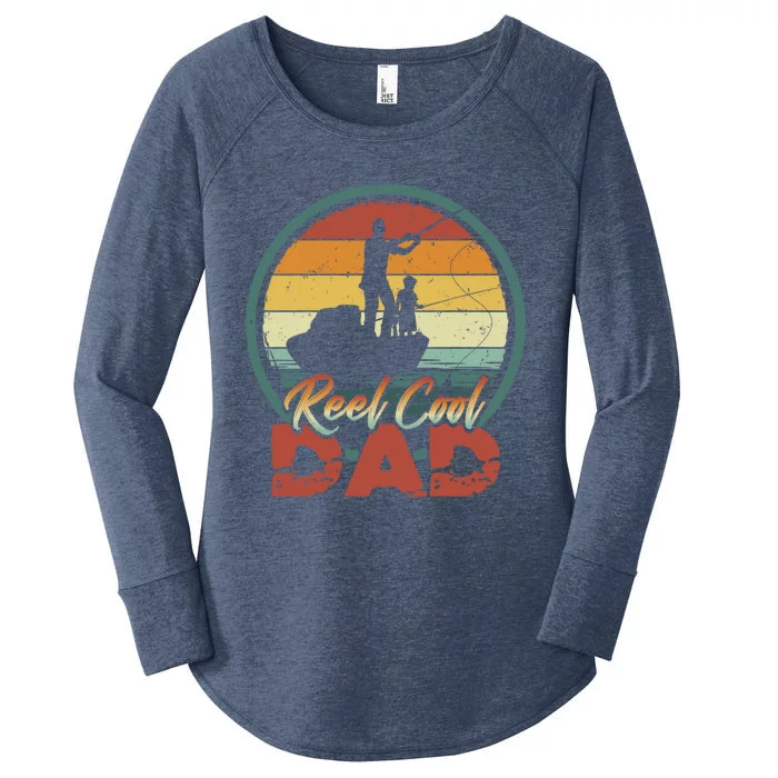 Reel Cool Dad Gift Cool Vintage Retro Fishing Family Gift Women's Perfect Tri Tunic Long Sleeve Shirt