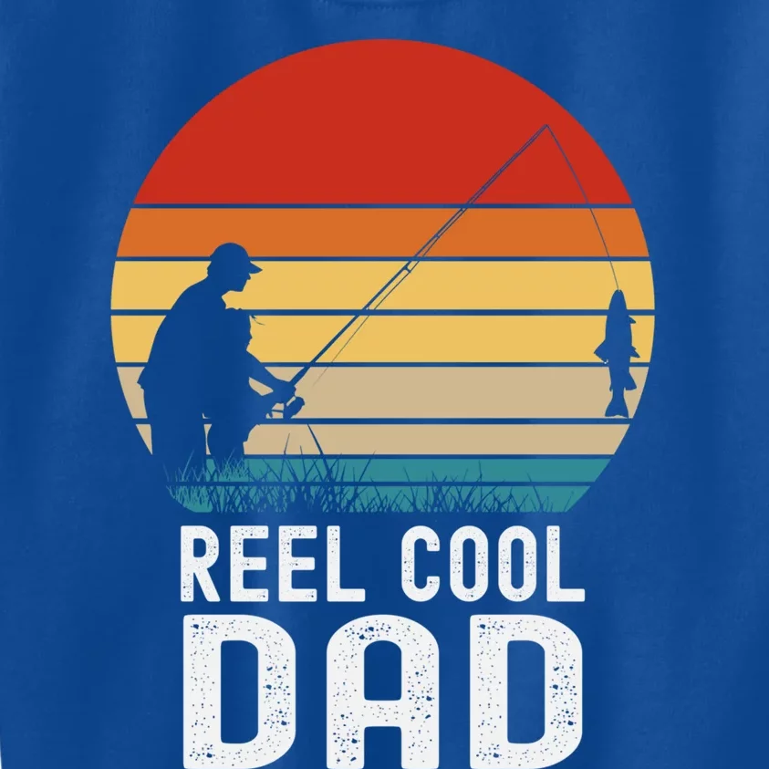 Reel Cool Dad Grandad Fisher Daddy Father's Day Fishing Gift Kids Sweatshirt