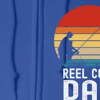 Reel Cool Dad Grandad Fisher Daddy Father's Day Fishing Gift Full Zip Hoodie