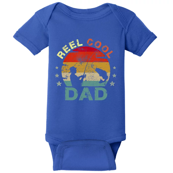 Reel Cool Dad Fisher Daddy Fishing Gift Baby Bodysuit