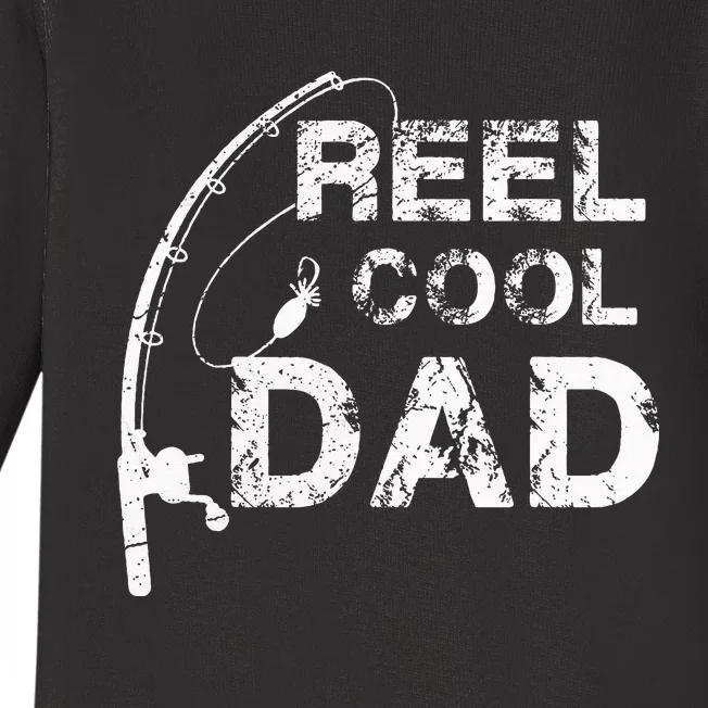 Reel Cool Dad Fishing Daddy Fathers Day Gif Baby Long Sleeve Bodysuit