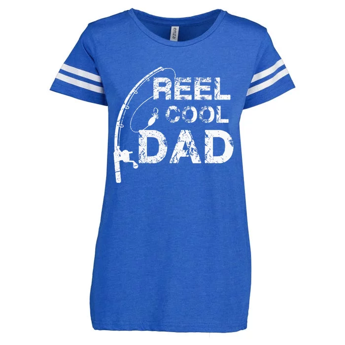 Reel Cool Dad Fishing Daddy Fathers Day Gif Enza Ladies Jersey Football T-Shirt