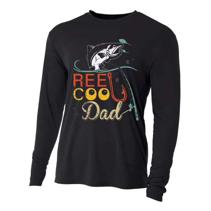 Reel Cool Dad Funny Fishing Father's Day Fisherman Daddy Cooling Performance Long Sleeve Crew