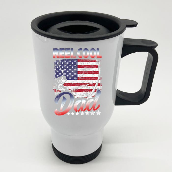 Reel Cool Dad Fishing Father Gift Cool Gift Front & Back Stainless Steel Travel Mug