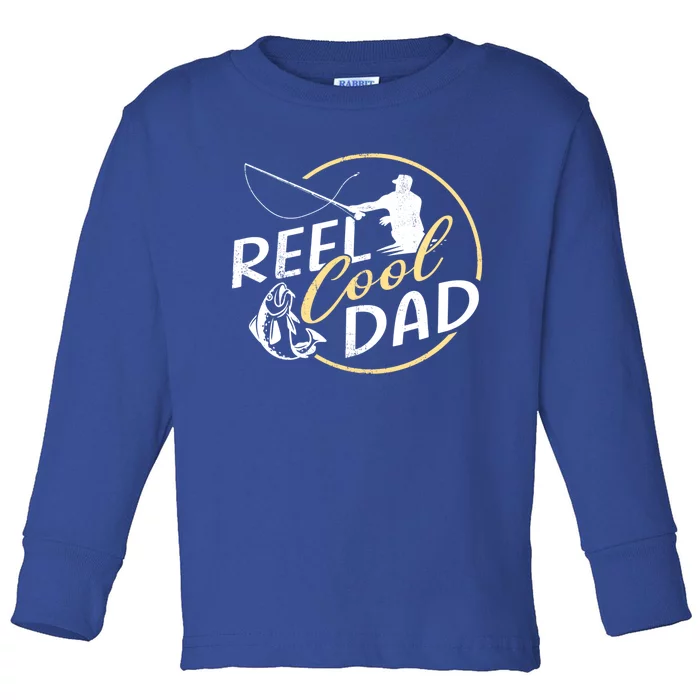 Reel Cool Dad Fishing Fathers Day Gift Toddler Long Sleeve Shirt