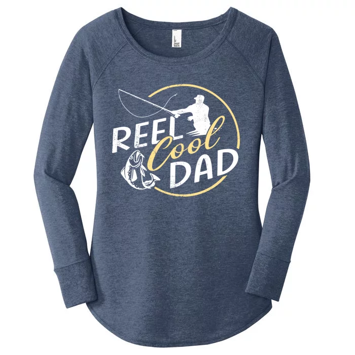 Reel Cool Dad Fishing Fathers Day Gift Women's Perfect Tri Tunic Long Sleeve Shirt