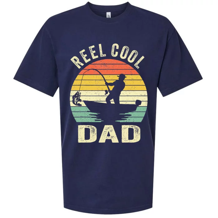 Reel Cool Dad Fishing Daddy Fathers Day Sueded Cloud Jersey T-Shirt