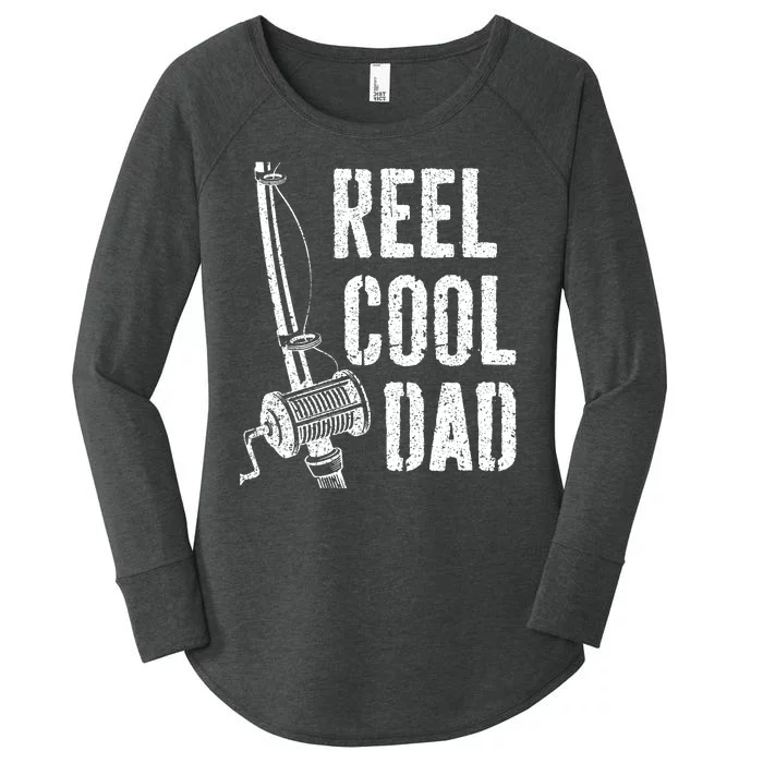 Reel Cool Dad Fishing Father's Day Papa Daddy Gift Dad Joke Women's Perfect Tri Tunic Long Sleeve Shirt