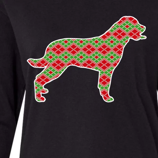 Rottweiler Christmas Dog Lover Gift Womens Cotton Relaxed Long Sleeve T-Shirt