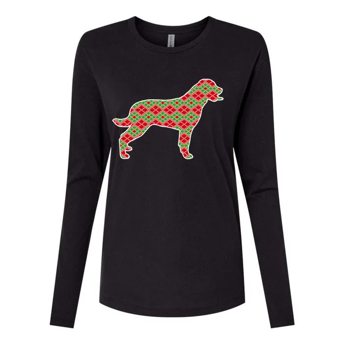 Rottweiler Christmas Dog Lover Gift Womens Cotton Relaxed Long Sleeve T-Shirt